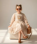 White and baige dress